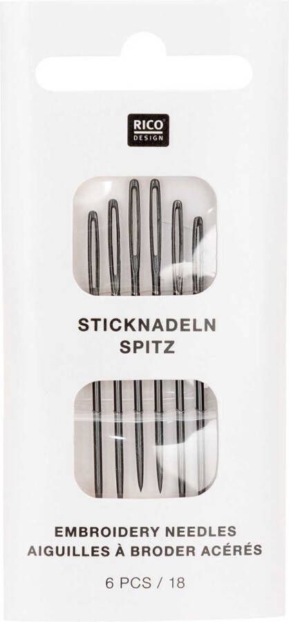 Borduurnaalden Rico scherp 6 st no 18 kleur zwart