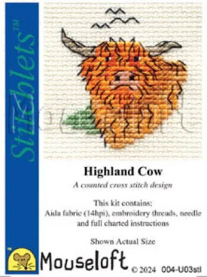 Borduurpakketje Highland Cow Mouseloft