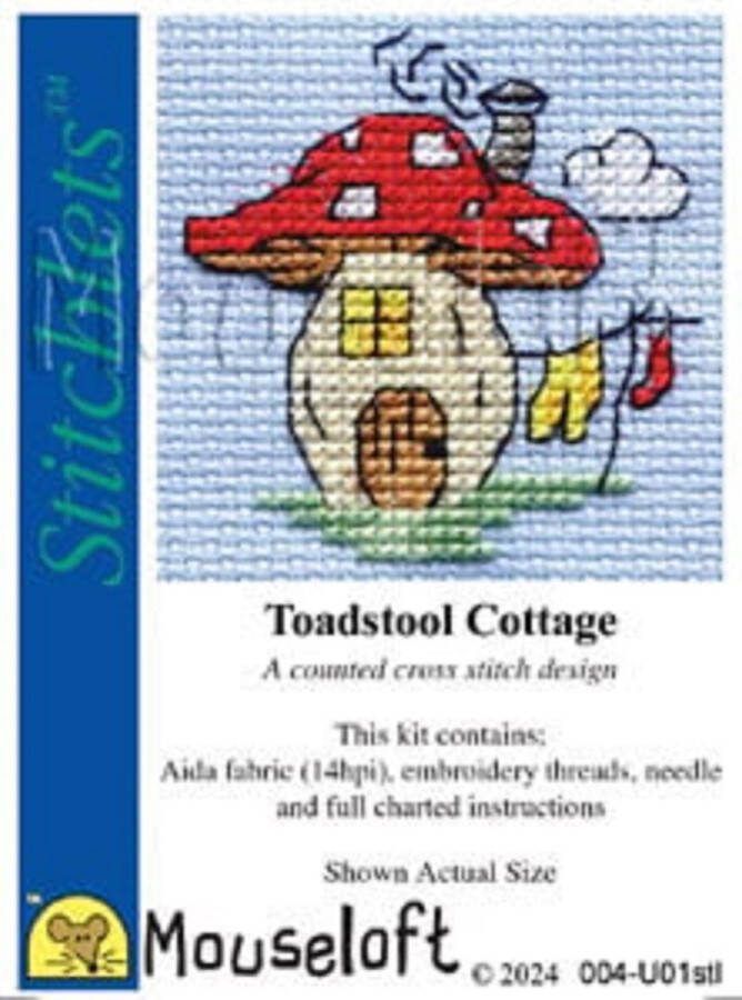 Borduurpakketje Toadstool Cottage Mouseloft