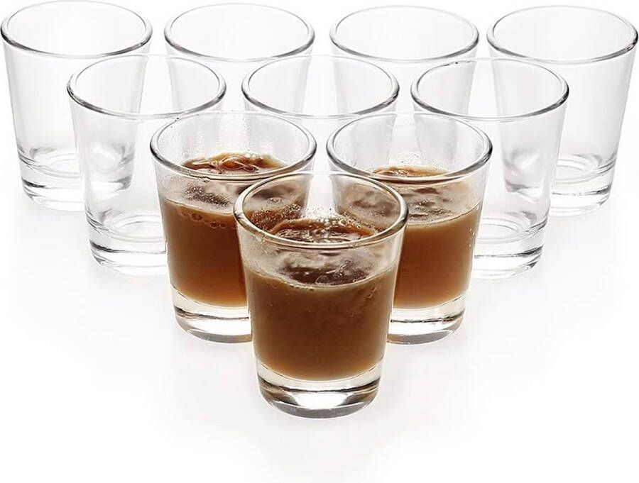 Borrelglaasjes van glas 5 cl 50 ml set borrelglazen vaatwasmachinebestendig glazen voor wodka tequila (10)