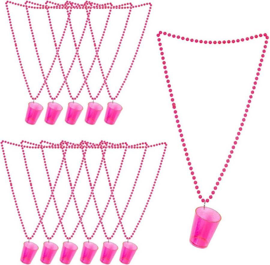Borrelglazen om op te hangen set van 12 stuks borrelbekers shotglazen halsketting
