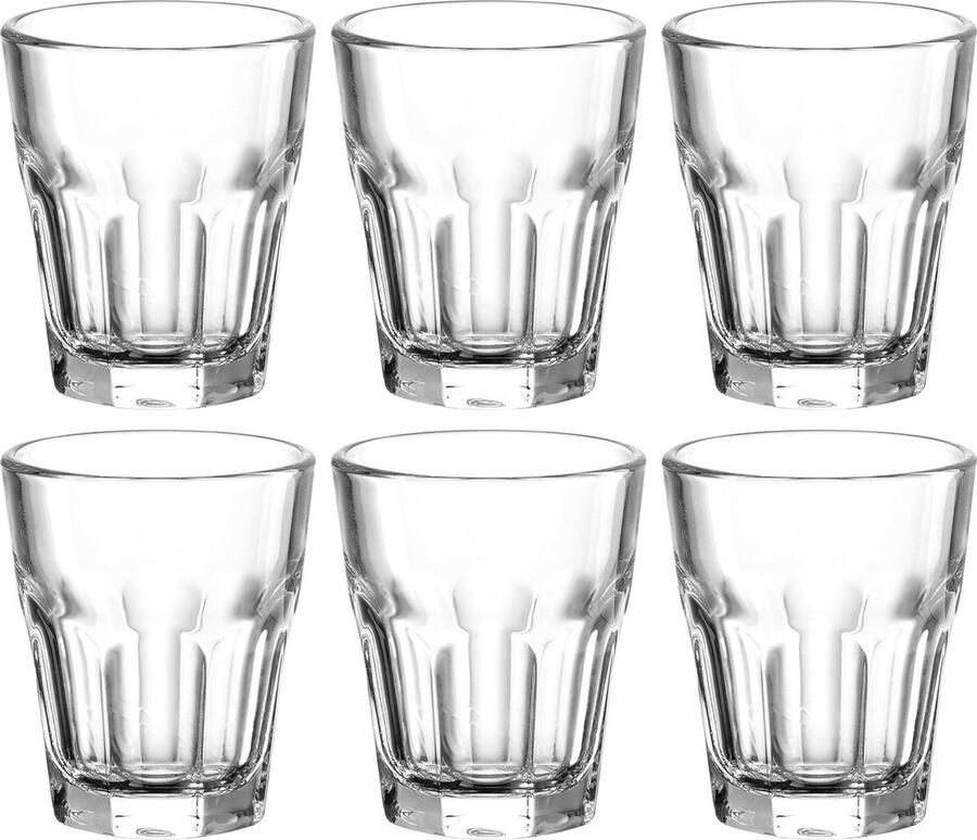 Borrelglazen set van 6 Vaatwasmachinebestendige shot-glazen Borrelbekers van glas Glazen stamper Glazenset 50 ml