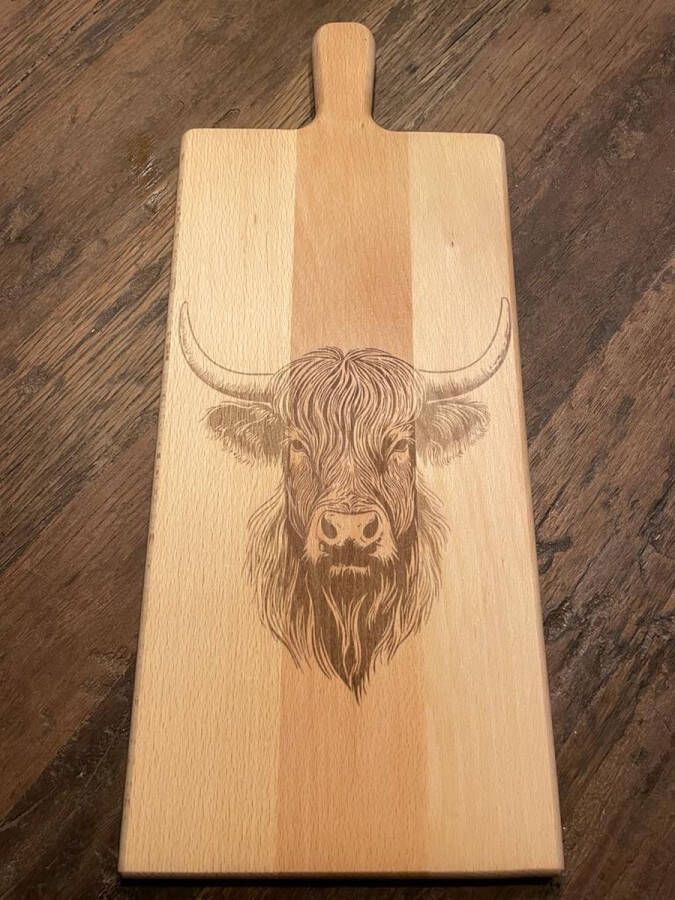 Borrelplank Highlander Beukenhout 50x20cm Tapasplank Foodsafe behandeld Hapjespank Serveerplank
