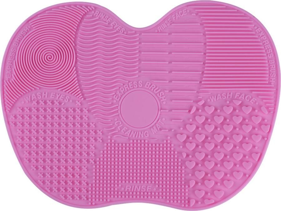 Borstelreinigingsmat Cleaning mat 22.5 × 17 cm Siliconen Schoonmaak Matje Draagbaar Wasgereedschap Reinigingsgereedschap Voor het reinigen van make up borstels Roze