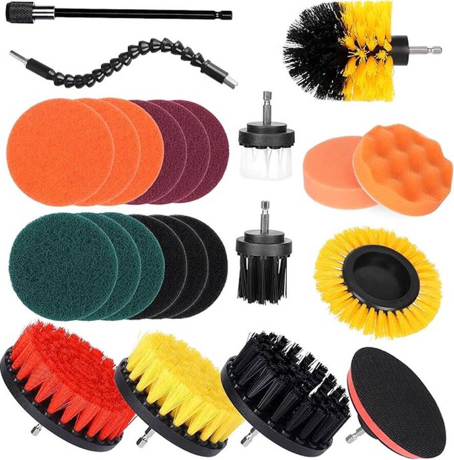 Borstelset voor Boormachine Luxe set Hoge Kwaliteit Drill Brush Boor Borstel