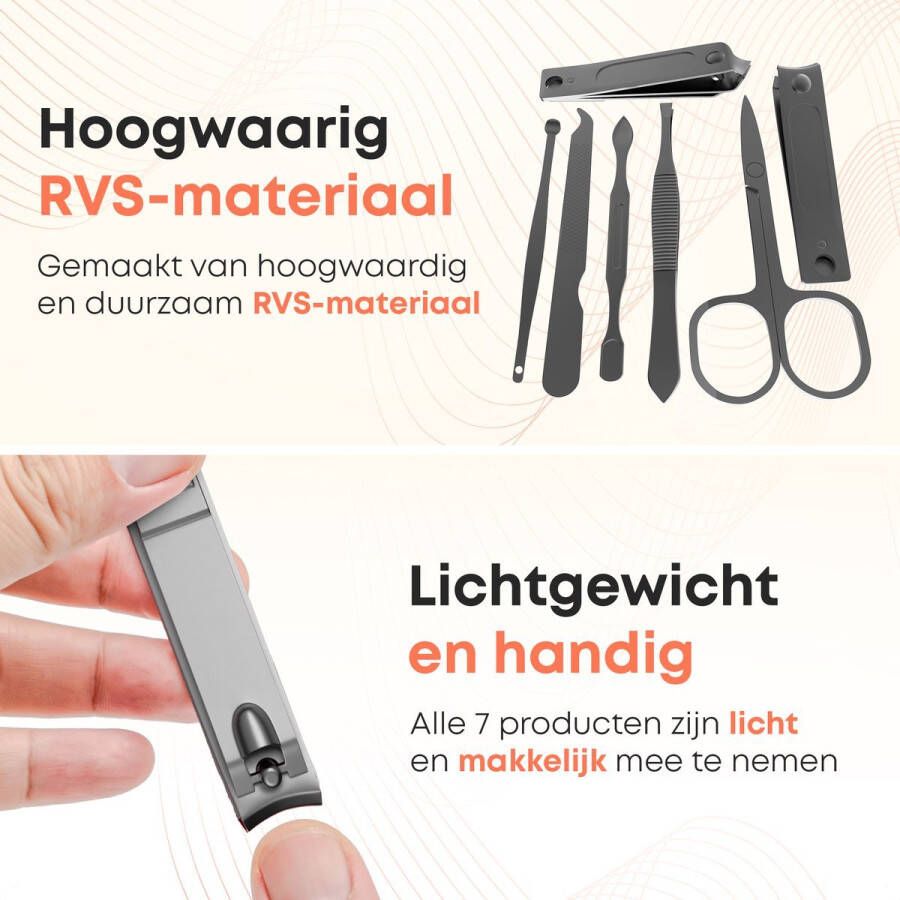 Borvat Nagelknipper en Nagelvijl Pedicureset Voordeelverpakking Hoogwaardig RVS Nageltang