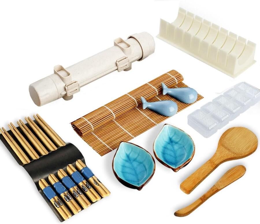 BOTC XXL Sushi Set 14-Delig Sushi Maker Sushi Kit Premium Kitchen Tools Complete Set Sushimaker