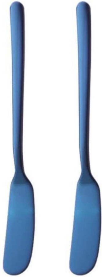 Botermesjes Smeermessen Tapas Mesjes Smeermesjes RVS Blauw 2 stuks