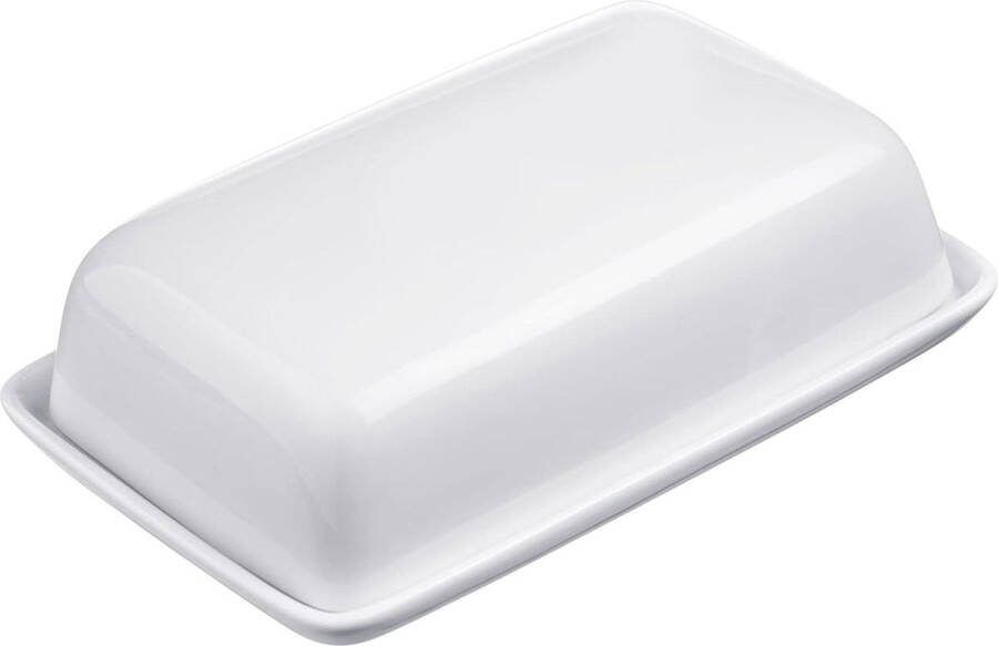 Botervloot decoratief lengte: 18 5 cm keramiek wit