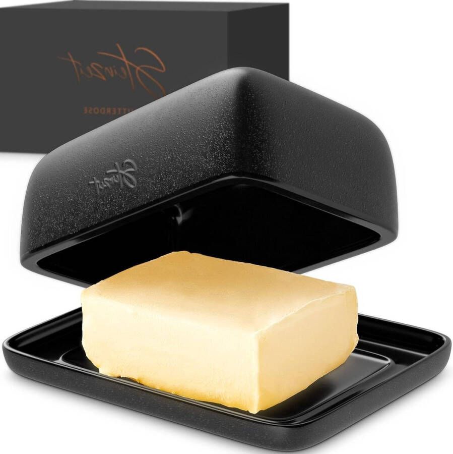Botervloot keramiek 250gr Steinzeit Design botervat en boterstolp met uniek design vaatwasmachinebestendig butter dish with lid