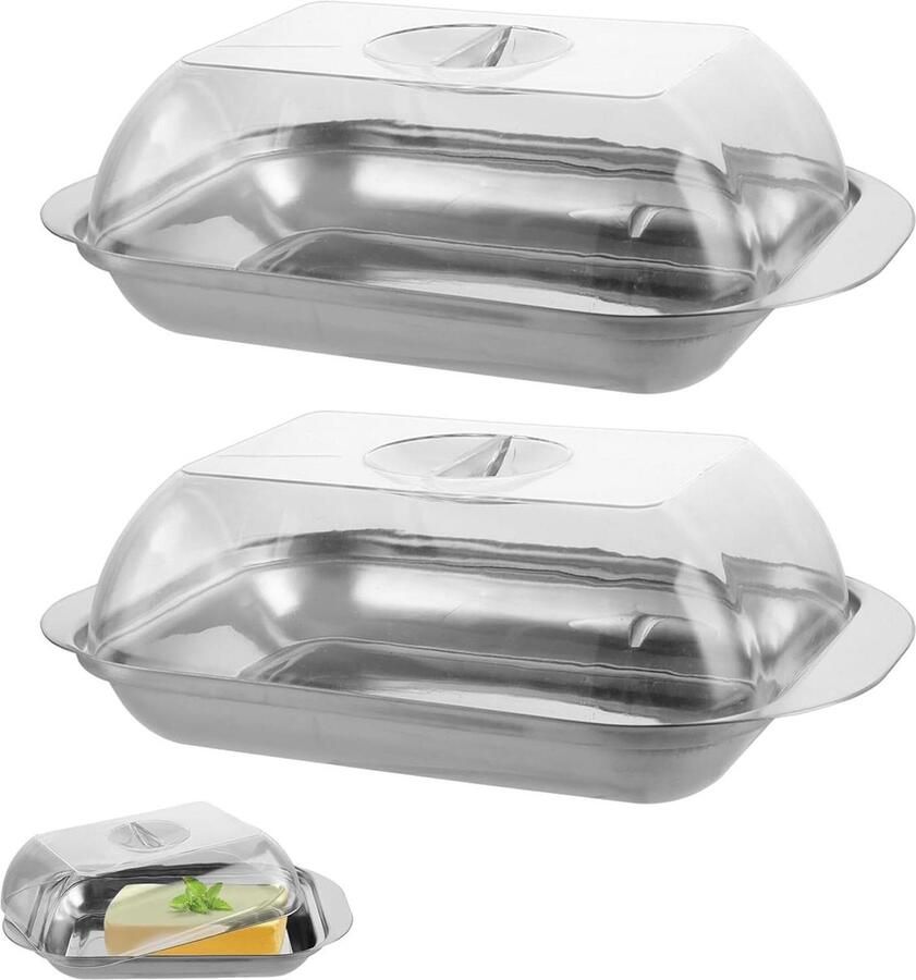 Botervloot met deksel botervloot voor 250 g boter boterschaal voor keuken koelkast vaatwasmachinebestendig 173 x 11 x 2 cm