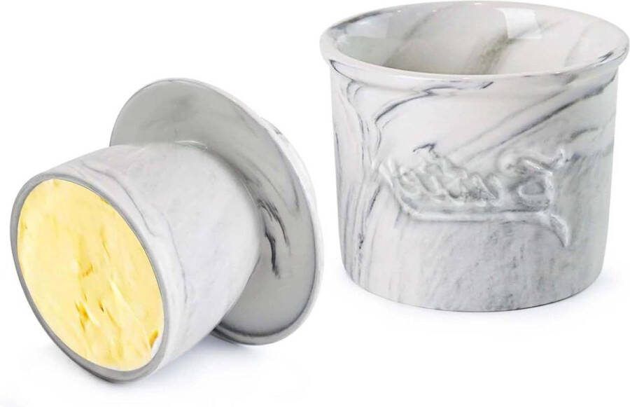 Botervloot met deksel porselein 180 ml boter Keeper Crock botervloot Franse botervloot grijs butter dish with lid