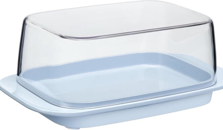 Botervloot Nordic blue voor 250 g boter transparant deksel past precies in de koelkastdeur vaatwasmachinebestendig nieuwe versie
