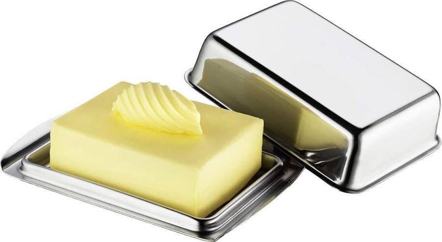 Botervloot roestvrij staal 16 x 10 x 5 cm voor 250 g boter boterbox koelkast botervloot van roestvrij staal butter dish with lid