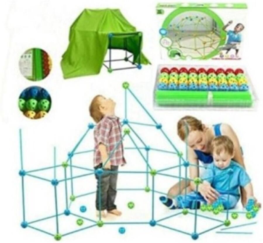 Bouw je eigen Fort Bouwset Hut Bouwpakket Tent Constructiespeelgoed