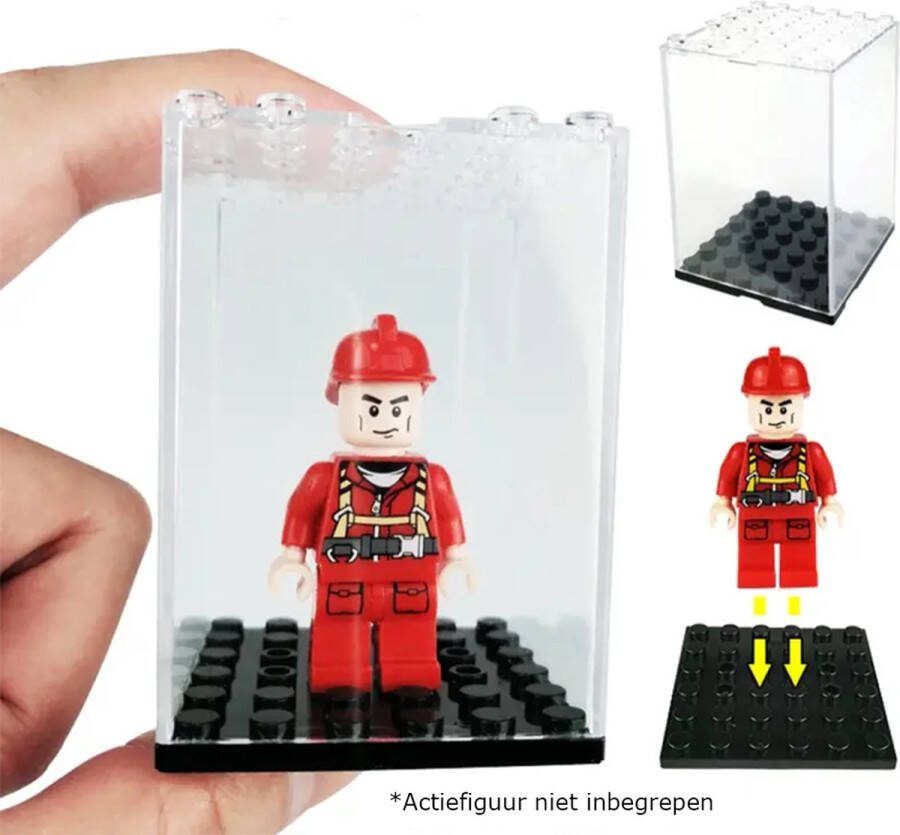 Bouwstenen actiefiguren Acryl vitrine (5 stuks) Geschikt voor Lego-figuren Stofdicht Lego Acrylic Opslag Actiefiguren Stapelbaar