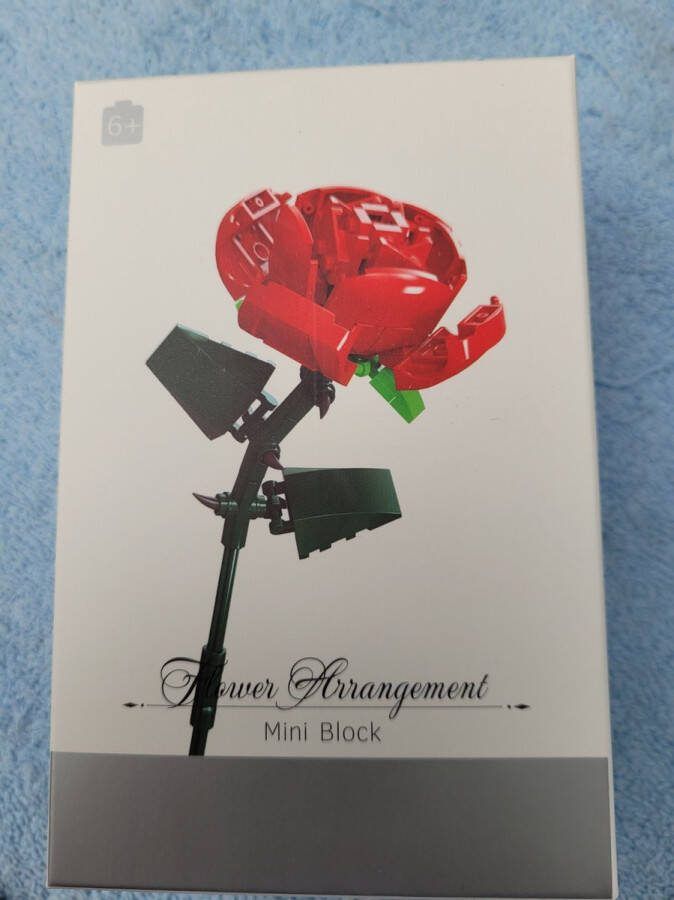 Bouwstenen bloeiende rozeknop-roos-Flower arrangement- mini block