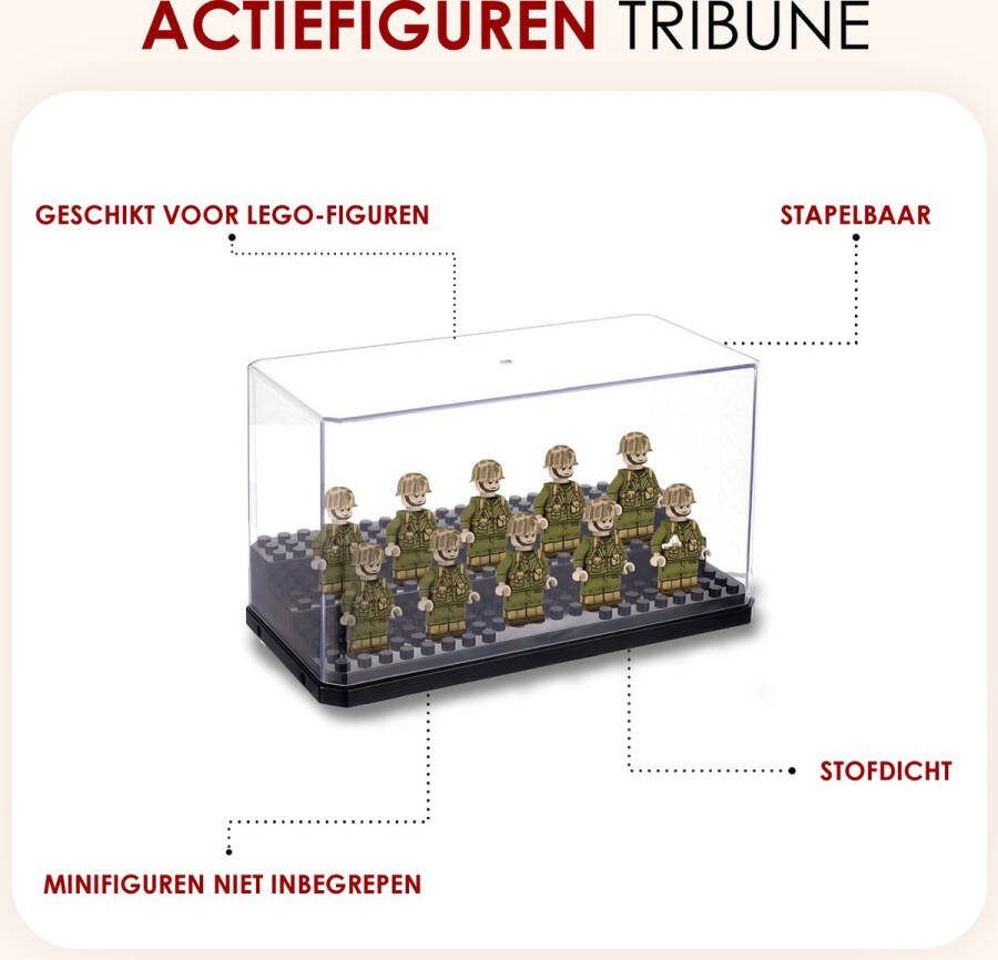 Bouwstenen tribune actiefiguren Acryl vitrine Geschikt voor Lego-figuren Stofdicht Lego Acrylic Opslag Actiefiguren Stapelbaar