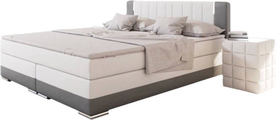 Boxspring Isolde Wit Kunstleer 180x200cm Hoogte 100 cm