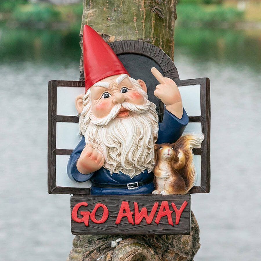 Boze tuinkabouter hanger -tuindecoratie-Een unieke decoratieve verschijning om anderen weg te jagen-15×6×20CM