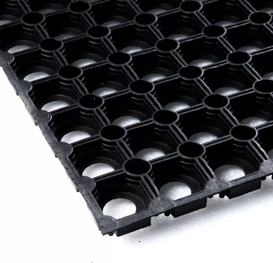 BPgoods Rubber Ringmat Duurzaam Premium Kwaliteit Afmetingen 100x50cm Heavy Deurmat voor Buiten Anti-slip Deurmat -Open bodem