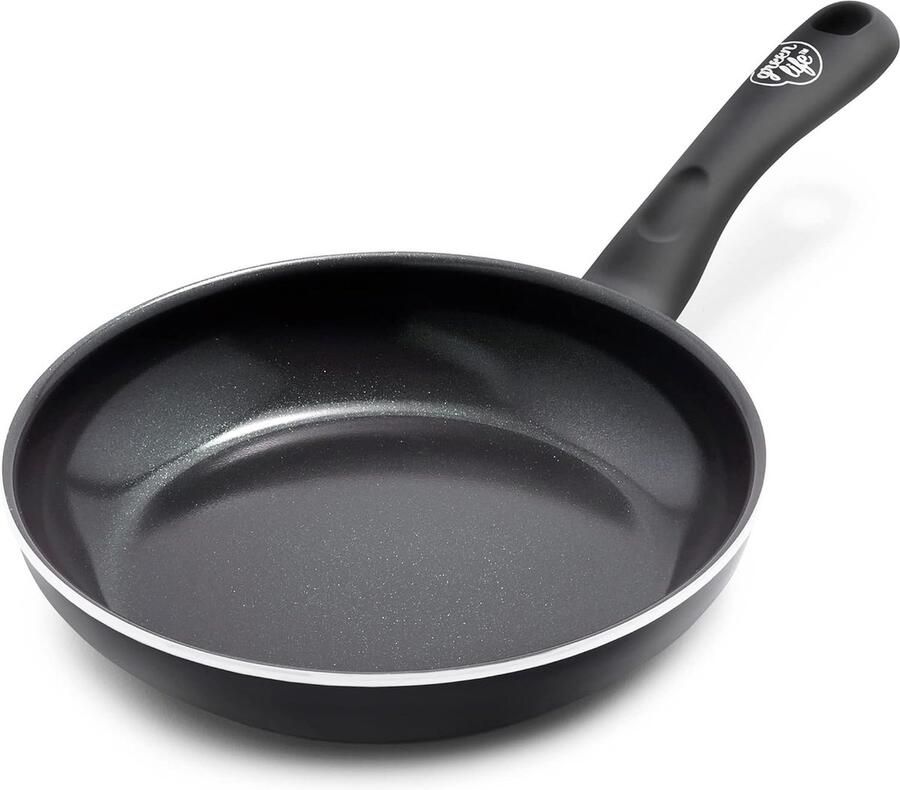 Braadpan (20 cm) gezonde keramische antiaanbaklaag PFAS-vrij vaatwasmachinebestendig ovenbestendig zwart