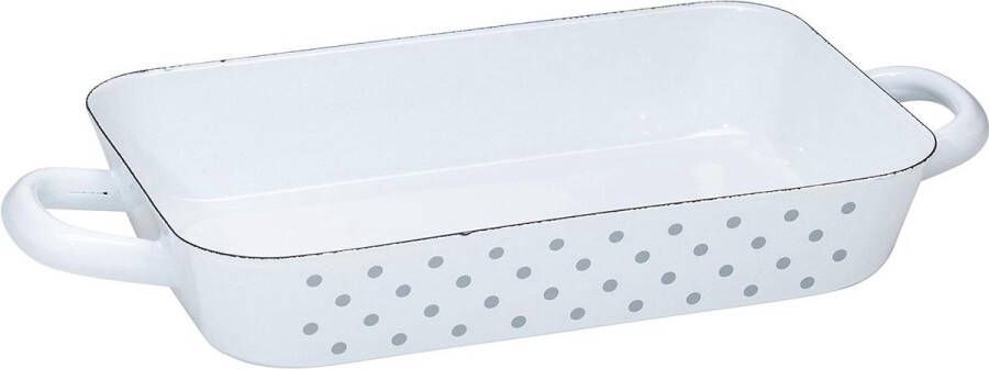 Braadpan 26-17 cm PÜNKTGRIJS geëmailleerd staal koken keukenbenodigdheden