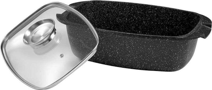 Braadpan 52802M in steenoptiek glazen deksel 365 x 23 x 66 cm