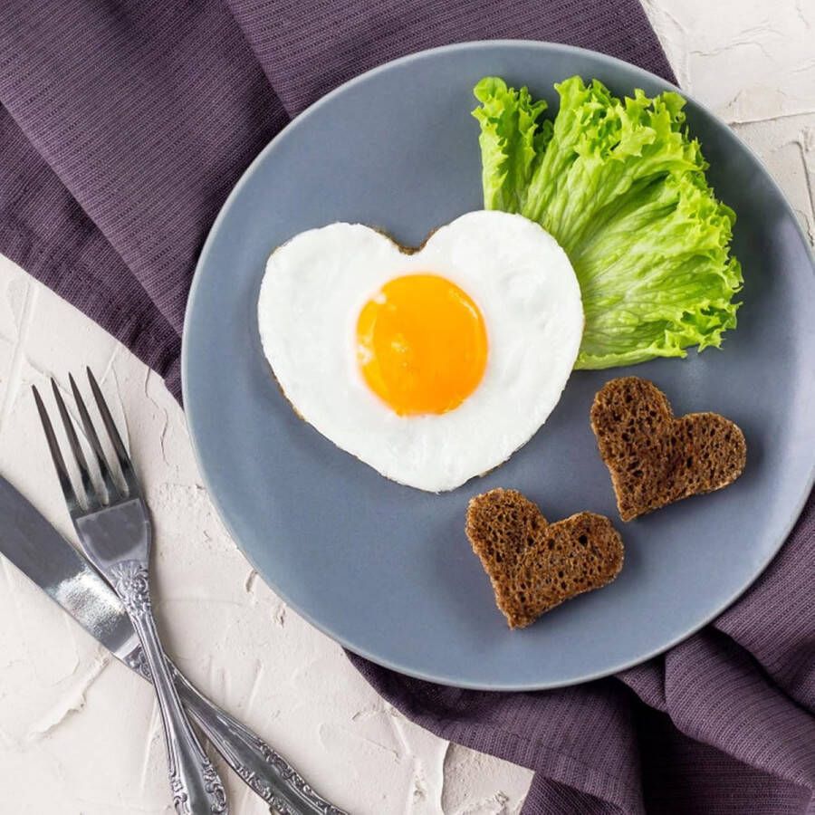 Braadpan in hartvorm 4 vakken non-stick pan eierpan pannenkoekenpan anti-aanbak omlettenpan kleine pan (groen)