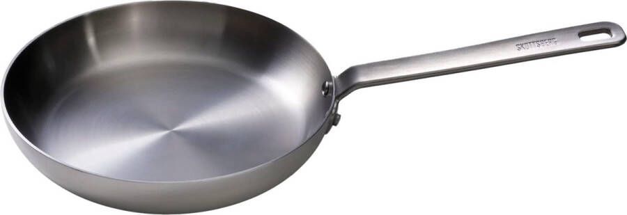 Braadpan roestvrij staal diameter 24 cm ongecoat geschikt voor alle warmtebronnen
