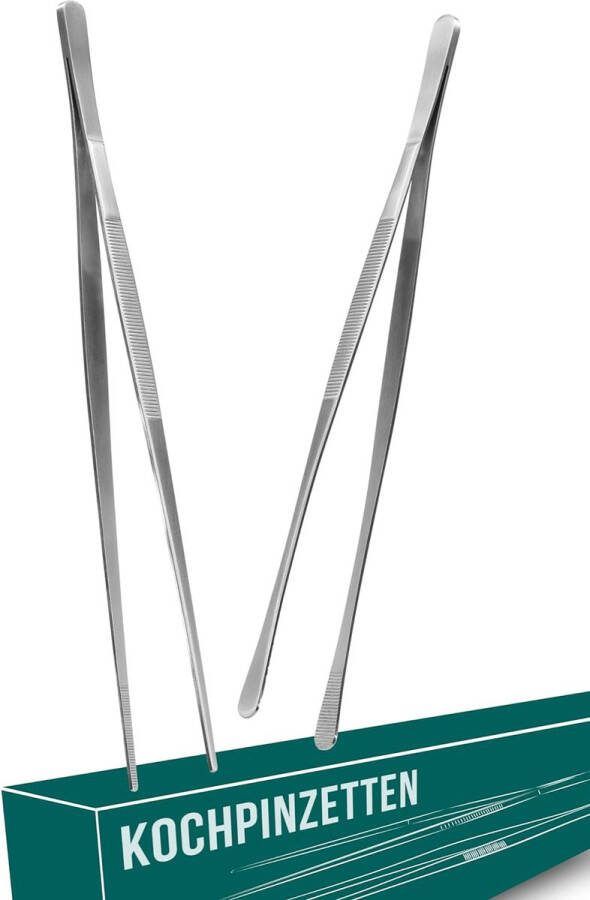 Braadpincet van roestvrij staal 30 cm lang – roestvrijstalen keukenpincet bruikbaar als vleestang braadtang grilltang of serveertang – een nuttige keukenhulp voor alle hobby en professionele koks
