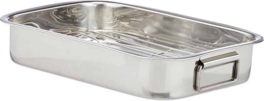 Braadslede met rooster vaatwasserbestendig Rvs Oven ovenschaal braadpan groottes zilver