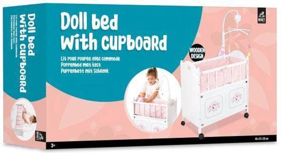 Braet Poppenbed met Kast Hout