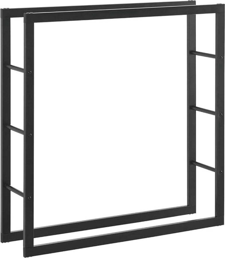Brandhoutrek Firewood Rack Metal Firewood Rack for Indoor and Outdoor 100x100x25cm