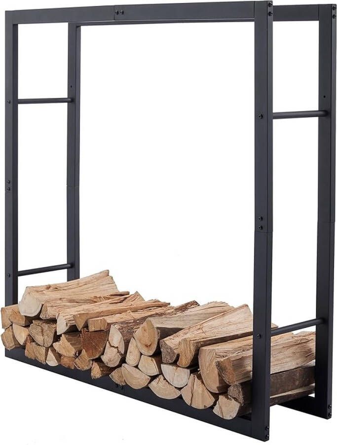 Brandhoutrek Firewood Rack Metal Firewood Rack for Indoor and Outdoor 100x25x100cm