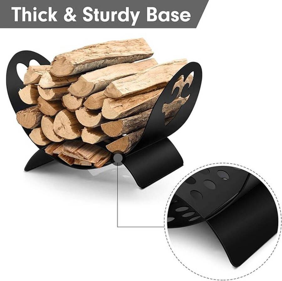 Brandhoutrek Firewood Rack Metal Firewood Rack for Indoor and Outdoor ‎33.02 x 48.26 x 30.48 cm