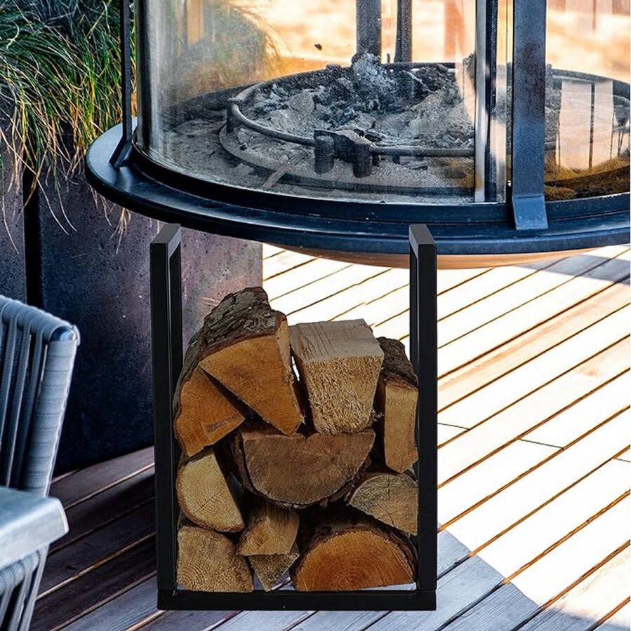 Brandhoutrek Firewood Rack Metal Firewood Rack for Indoor and Outdoor 40 x 30 x 30 cm