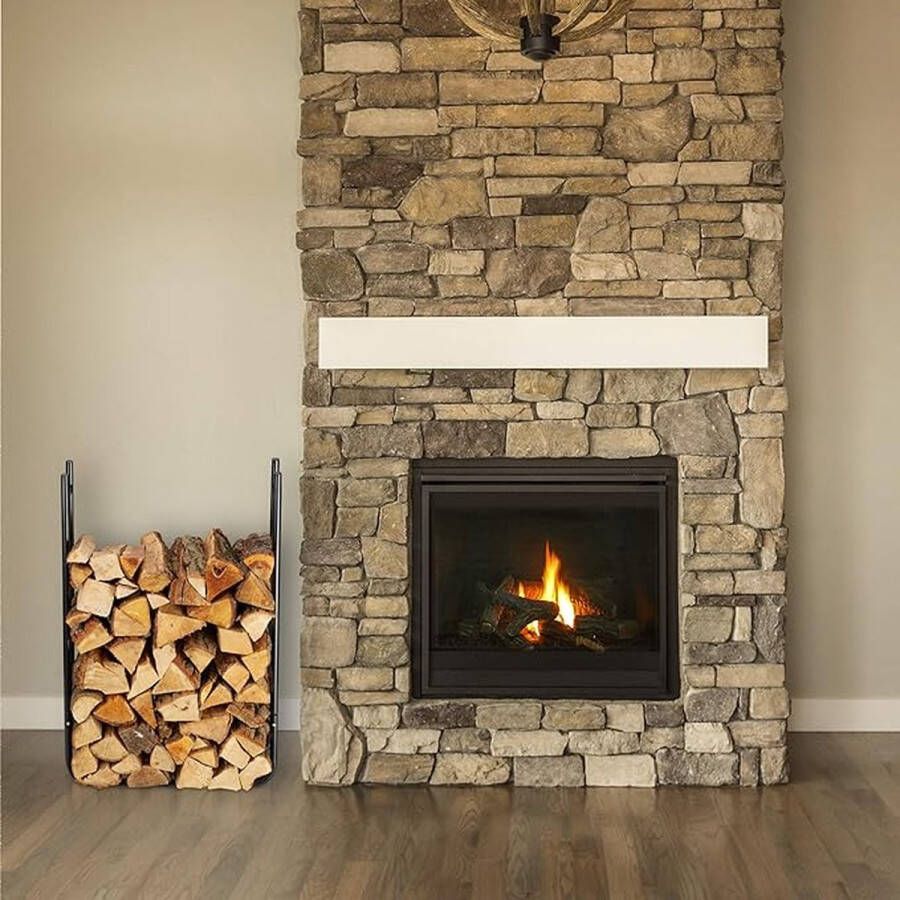 Brandhoutrek Firewood Rack Metal Firewood Rack for Indoor and Outdoor 90x60x20 cm