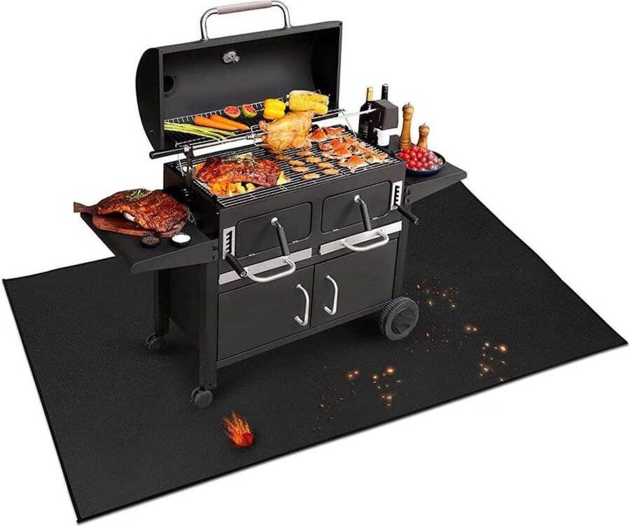 Brandwerende mat hittebestendig vuurvaste mat voor gasgrill vuurschaal vloermat terras balkon tuin 152 x 100 cm
