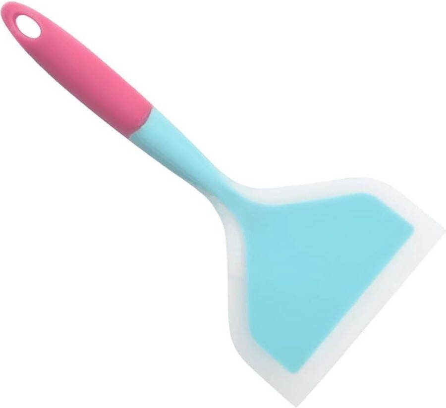 Brede spatel turner hoge hittebestendige siliconen bakken spatel premium flexibele non-stick rubberen spatel (blauw)