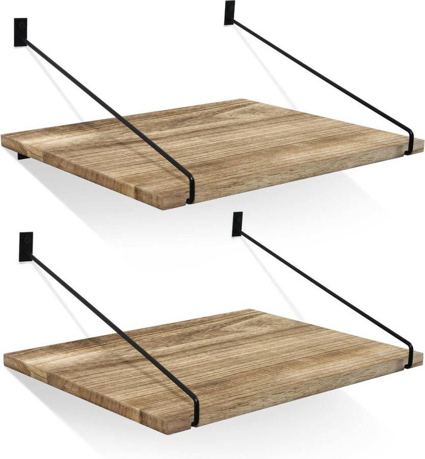 Breed zwevend houten wandrek set van 2 rustiek Groot opbergrek voor keuken badkamer Zwevende planken voor slaapkamer woonkamer hal Opbergrek