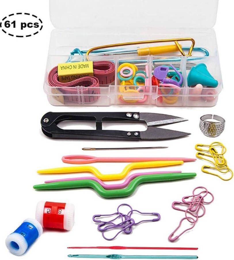 Breinaalden 18 paar rondbreinaalden haaknaalden set breinaalden kleurrijke rondbreinaalden set van bamboe breinaalden met 61 breinaalden accessoires 2 0-10 0 mm