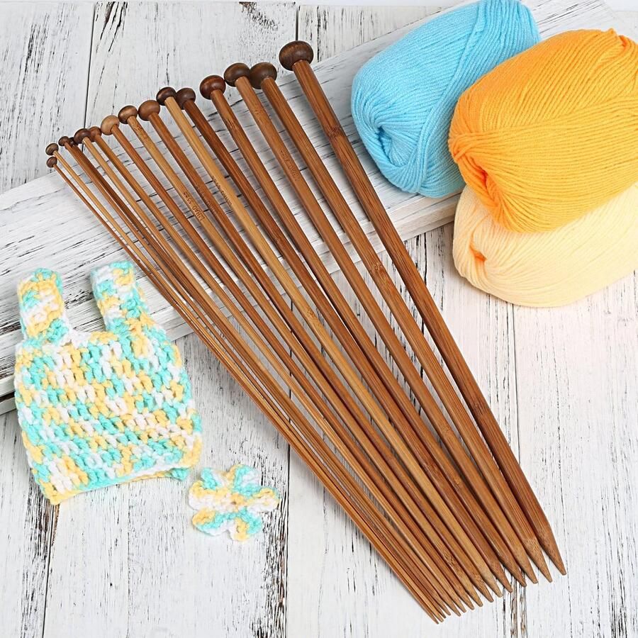 Breinaalden Bamboo Set 15 maten (30 stuks) 2 0-10 0 mm haaknaalden handwerk breinaalden haaknaalden Merk: LIHAO