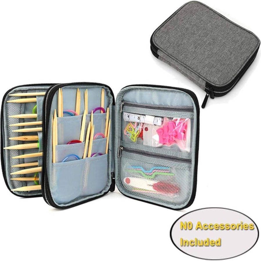 Breinaalden tas organizer tas voor rondbreinaalden 60 cm breinaalden en andere accessoires opbergorganizer tas (geen accessoires inbegrepen)