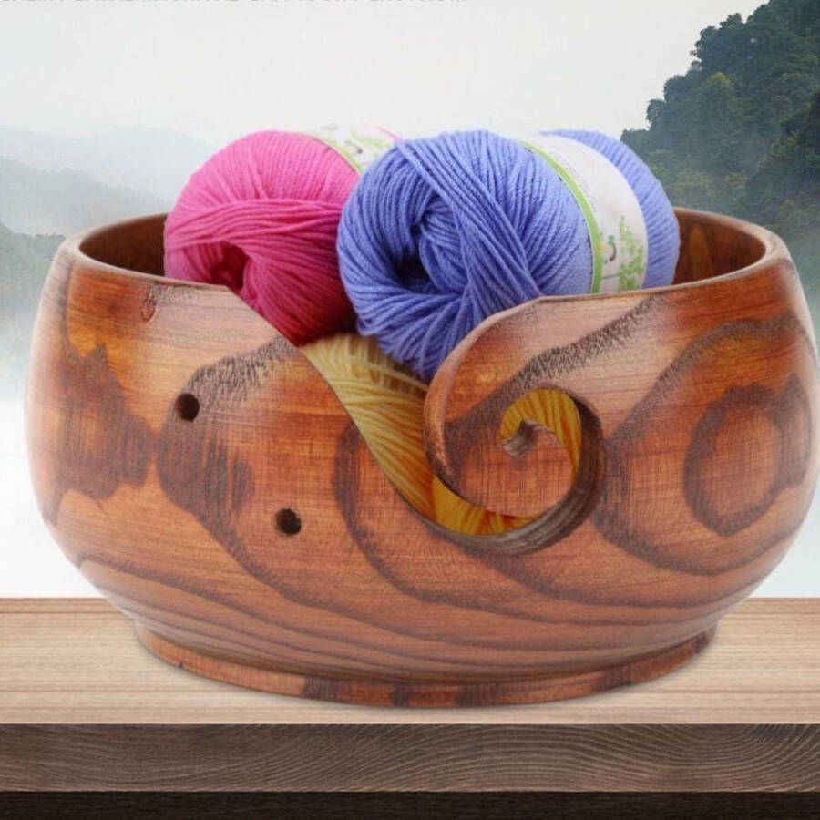 Breischaal garen opbergmand rond met gaten haakkit organizer perfect voor Moederdag (7.09x6.87in) Yarn bowl