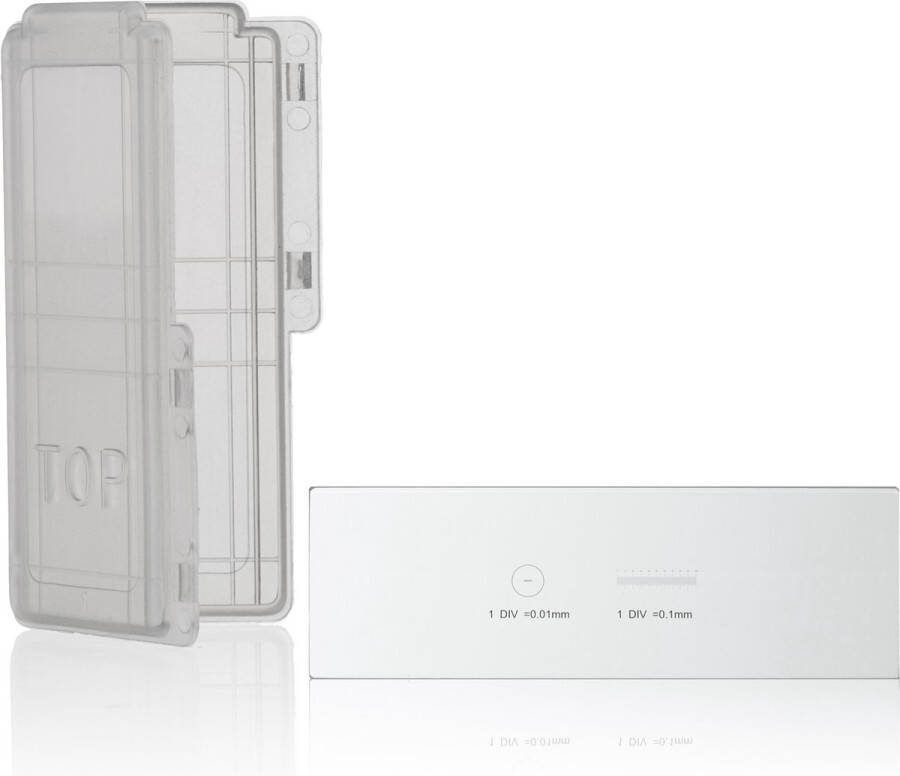 Bresser Microscoop Objectglas Met 1 10 en 1 100 Schaalverdeling