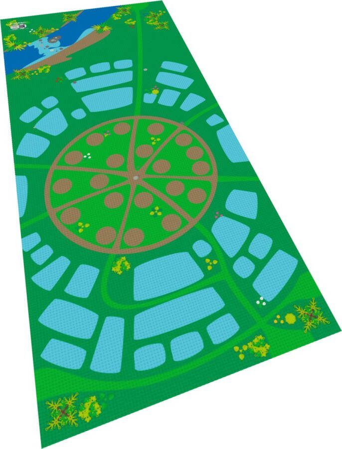BrickDoo's BrickMaps 32237007 Space Green Native Village Wegplaat speelmat voor LEGO Star Wars Formaat gelijk aan 3x7 LEGO bouwplaat