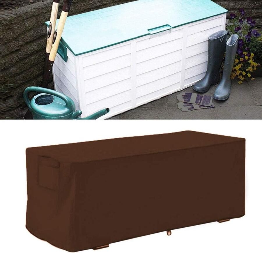 Bridge Box Heavy Duty Covers Waterdichte buitenbrug Opbergbank Beschermhoes 123 x 62 x 55 cm (koffie)