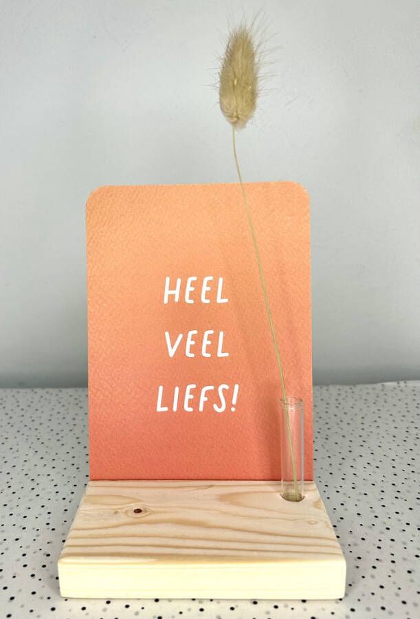 Brievenbus Cadeautje Heel Veel Liefs Droogbloem Houten Plateau