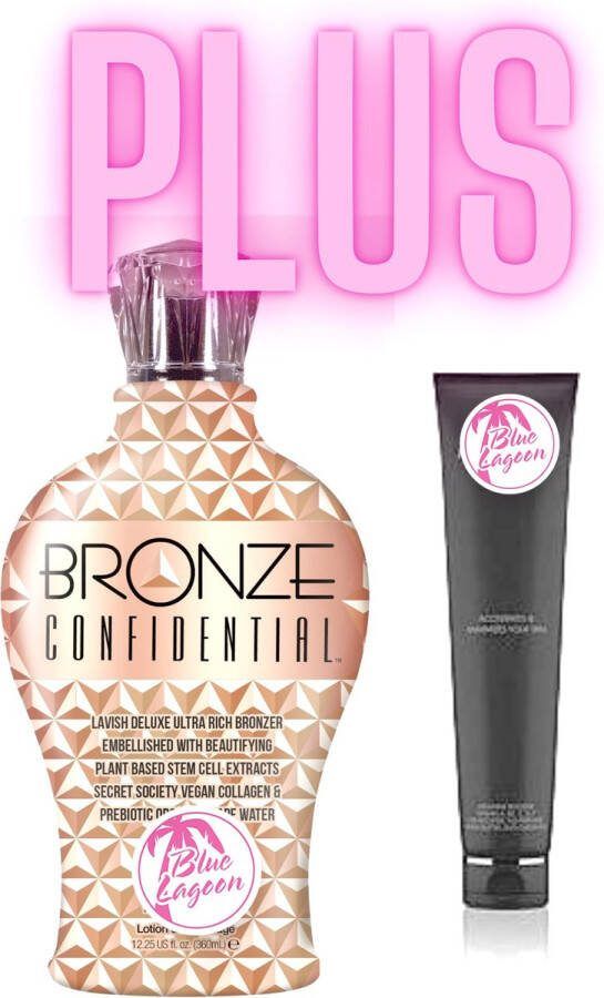 Bronze confidential 360 ml plus Bodylotion t.w.v. 40 euro exclusief bij Zonnestudio Blue Lagoon